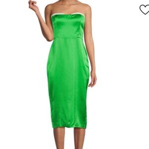 Meline Silk Strapless Midi-Dress